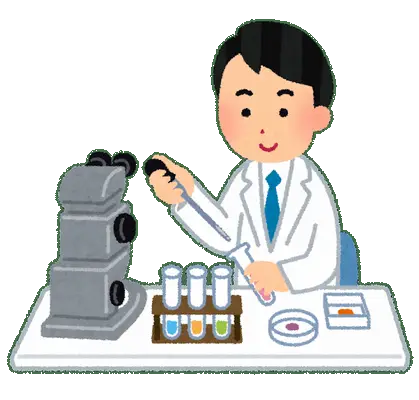 研究者が甘酒の成分を研究している様子